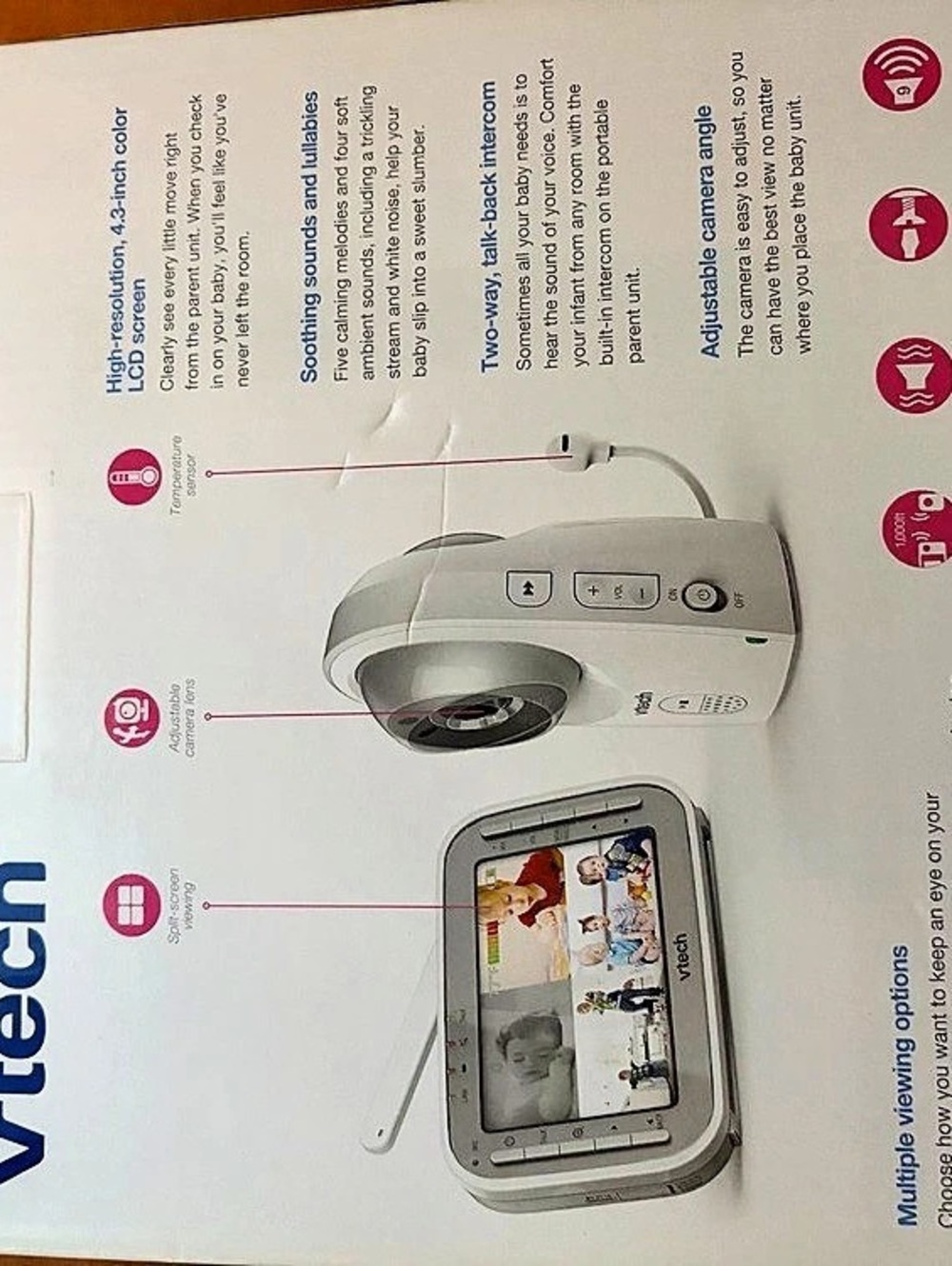 VTech Safe & Sound Full Color Video Monitor VM341 - Picture 2 of 2